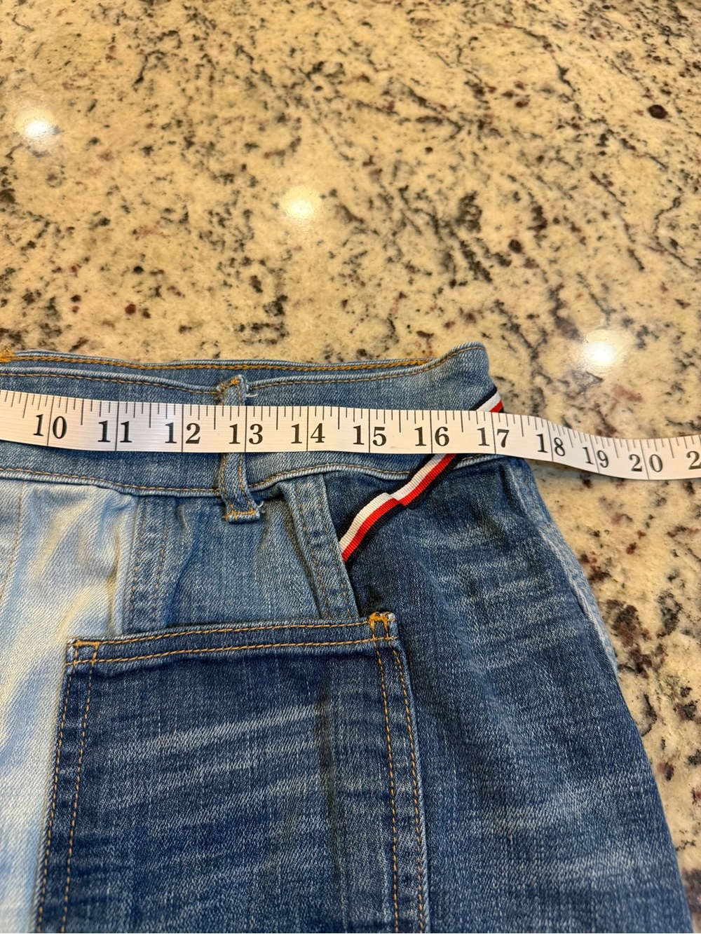 Tommy Hilfiger Two-Tone Blue Patchwork Denim Mini Skirt - Picture 5 of 8